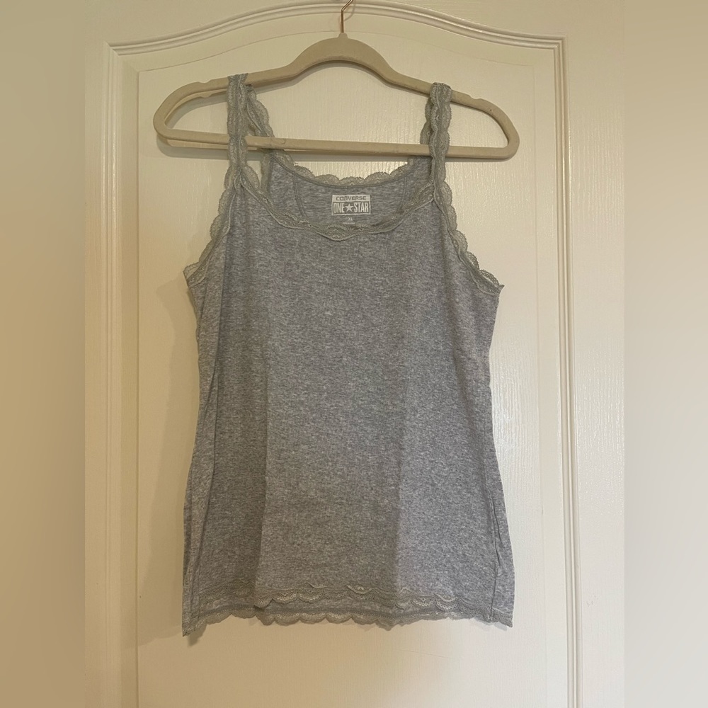 Converse grey lace tank top​​​​​​​